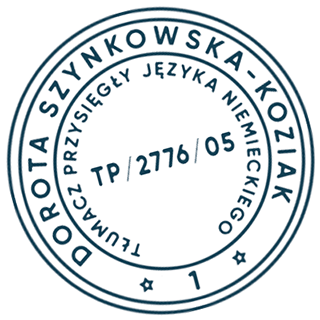 tłumacz przysięgły Dorota Szynkowska-Koziak